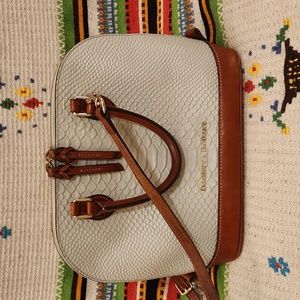 VINTAGE Dooney and Bourke Double Zip Bag with Shoulder Strap Embossed Croc EUC